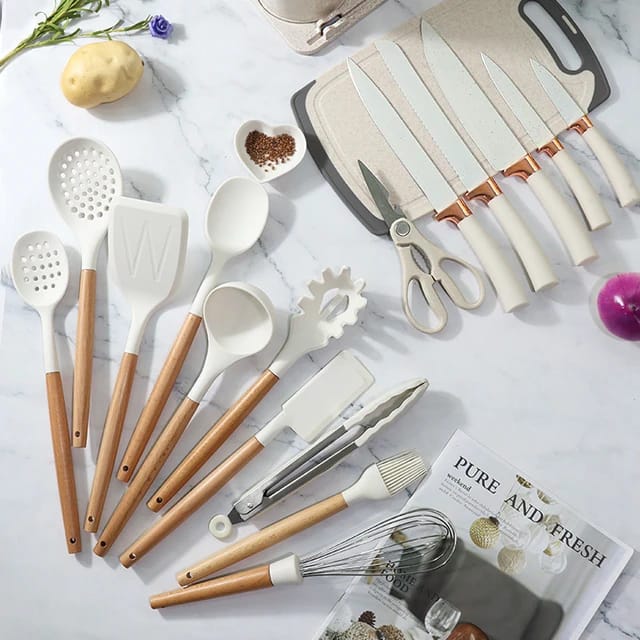 19-Piece Premium Kitchen Utensils & Knife Set