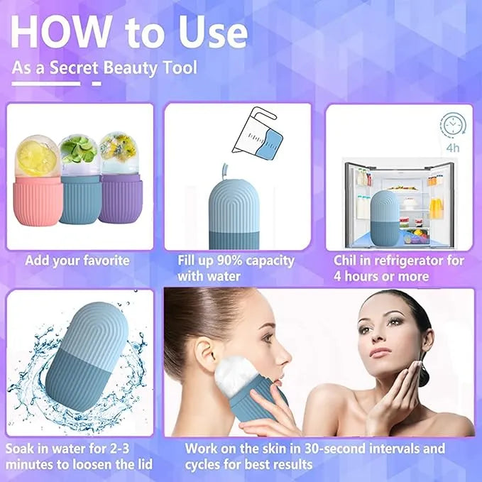 Premium Ice Roller for Face & Eyes – De-Puff, Tighten & Glow