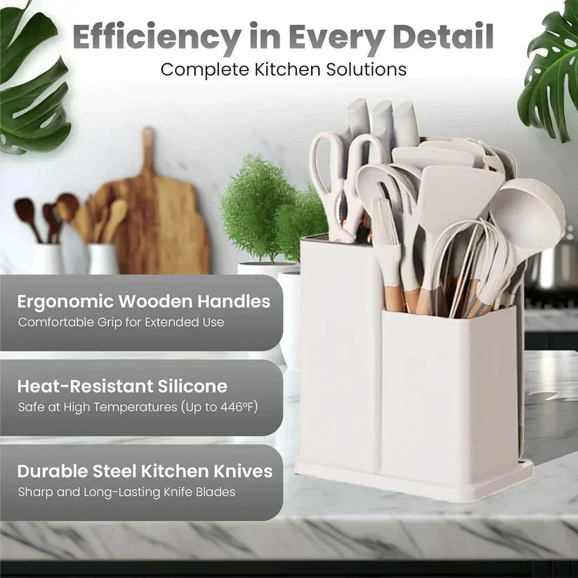 19-Piece Premium Kitchen Utensils & Knife Set
