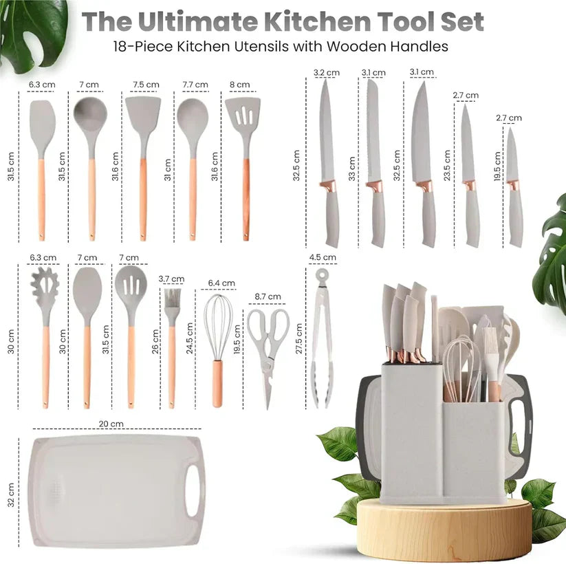 19-Piece Premium Kitchen Utensils & Knife Set