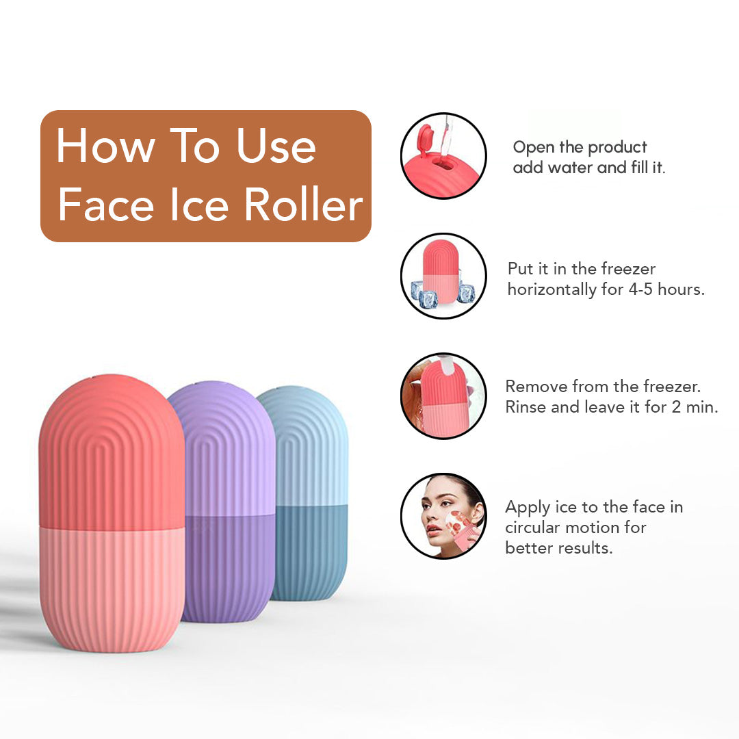 Premium Ice Roller for Face & Eyes – De-Puff, Tighten & Glow