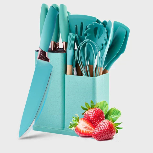 19-Piece Premium Kitchen Utensils & Knife Set
